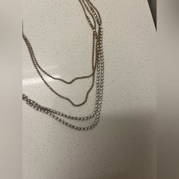 Talbots Layered Gold-Tone Multi Strand Necklace Set - Picture 3 of 4